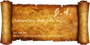 Janovicz Adrián névjegykártya